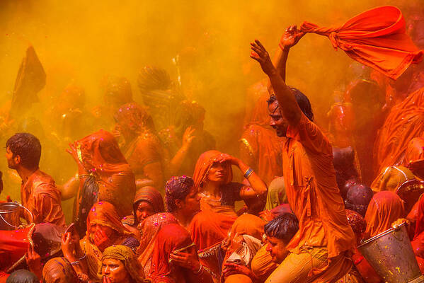 Holi Art Print featuring the photograph Holi Festival by Bongok Namkoong