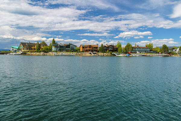 Tranquility Art Print featuring the photograph Homes On The Lake, Lake Tahoe, Usa by Stuart Dee