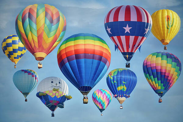 Hot Air Balloons Art Print featuring the photograph Hot Air Balloons by Paul Freidlund