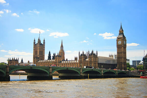 Clock Tower Art Print featuring the photograph House Of Parliament And Westminster by Wekwek