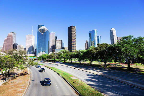 Scenics Art Print featuring the photograph Houston Downtown by Lightkey