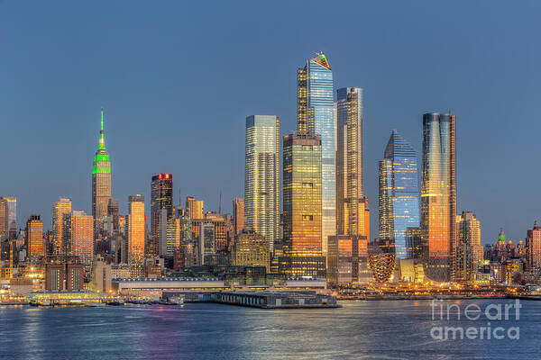 Clarence Holmes Art Print featuring the photograph NYC Hudson Yards Development at Twilight I by Clarence Holmes
