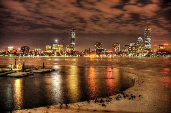Tranquility Art Print featuring the photograph Ice On Charles River by Craig A Stevens
