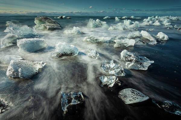 Iceland Art Print featuring the photograph Iceberg Beach by Peter OReilly