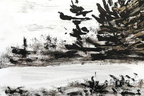 India Ink Art Print featuring the painting Ink Prochade 2 by Petra Burgmann