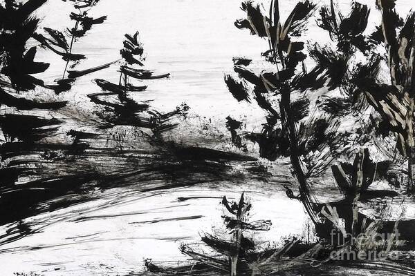 India Ink Art Print featuring the painting Ink Prochade 5 by Petra Burgmann