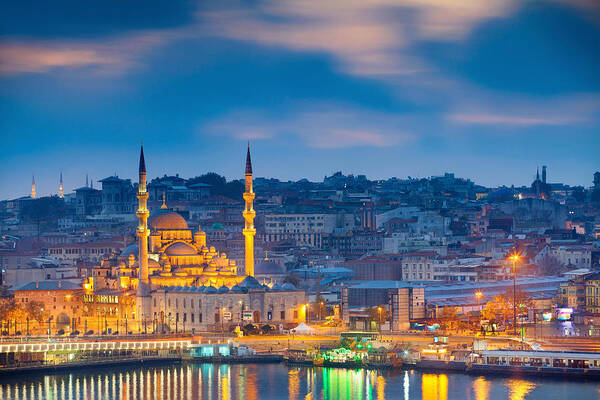 Sea Art Print featuring the photograph Istanbul. Image Of Istanbul With Yeni by Rudi1976
