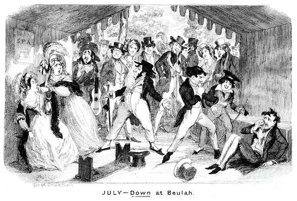 Engraving Art Print featuring the drawing July - Down At Beulah, C1840s.artist by Print Collector