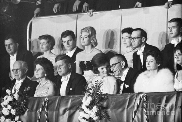 People Art Print featuring the photograph Kennedys And Johnsons At Inaugural Ball by Bettmann