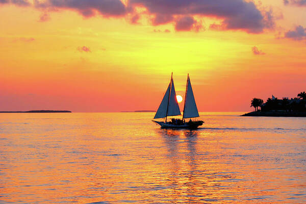 Sea Art Print featuring the photograph Key West Sunset by Iryna Goodall