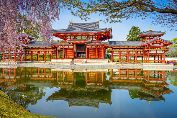 Trees Art Print featuring the photograph Kyoto, Japan At Byodo-in Temple by Sean Pavone