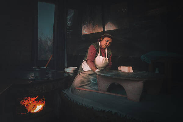 Lady Art Print featuring the photograph Lady At Work by Rob Li
