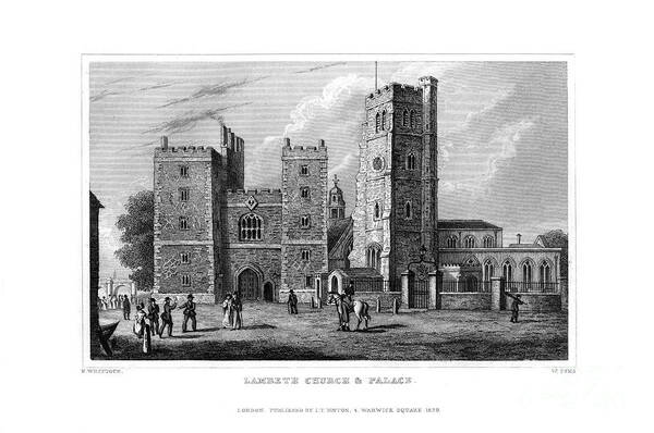 Engraving Art Print featuring the drawing Lambeth Church And Palace, London by Print Collector