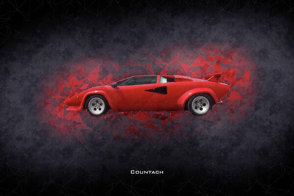 Lamborghini Countach Art Print featuring the digital art Lamborghini Countach by Airpower Art