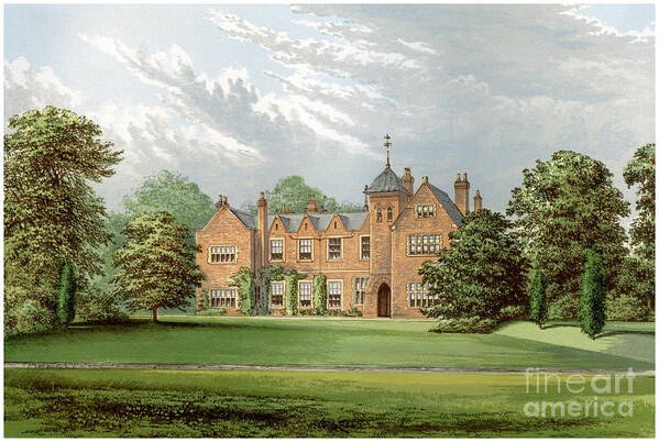 Engraving Art Print featuring the drawing Lea, Lincolnshire, Home Of Baronet by Print Collector