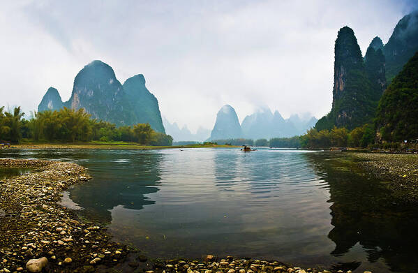 Tranquility Art Print featuring the photograph Li River Of Guilin by Zhouyousifang