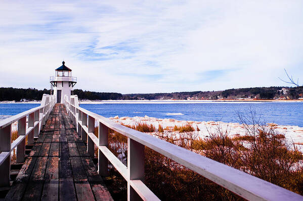 Built Structure Art Print featuring the photograph Lighthouse On Coast Of Maine by Michael Leggero