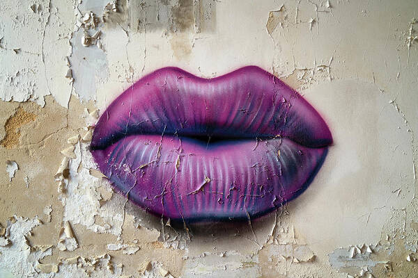 Abandoned Art Print featuring the photograph Lips on the Wall by Roman Robroek