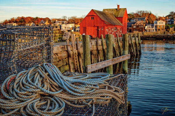 Massachusetts Art Print featuring the photograph Lobster Traps and Line at Motif #1 by Jeff Sinon