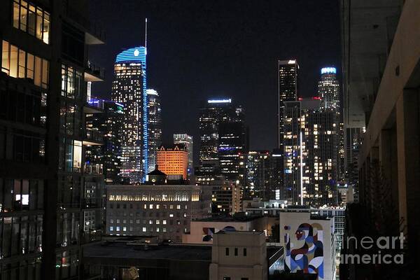 Los Angeles Art Print featuring the photograph Los Angeles Series - City Lights Downtown LA by Lee Antle