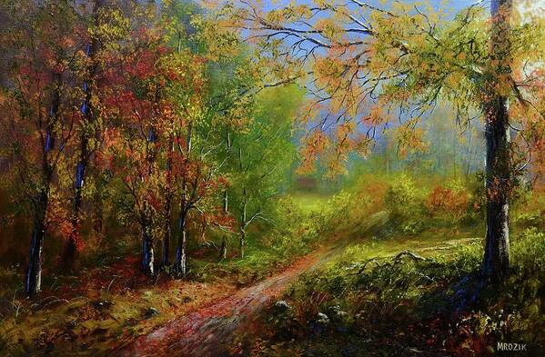 Autumn Art Print featuring the painting Love Of Fall by Michael Mrozik