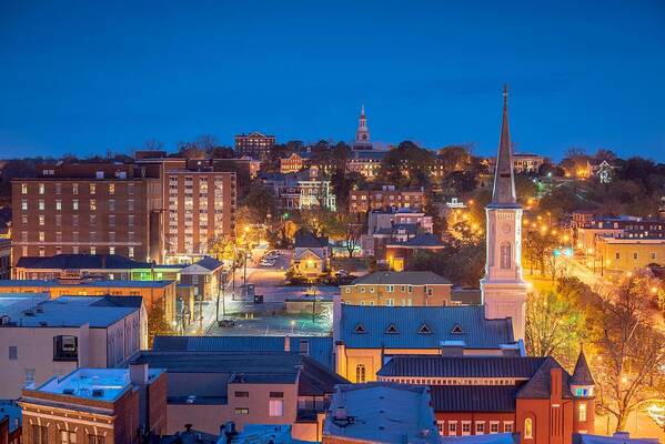 Landscape Art Print featuring the photograph Macon, Georgia, Usa Downtown Skyline by Sean Pavone