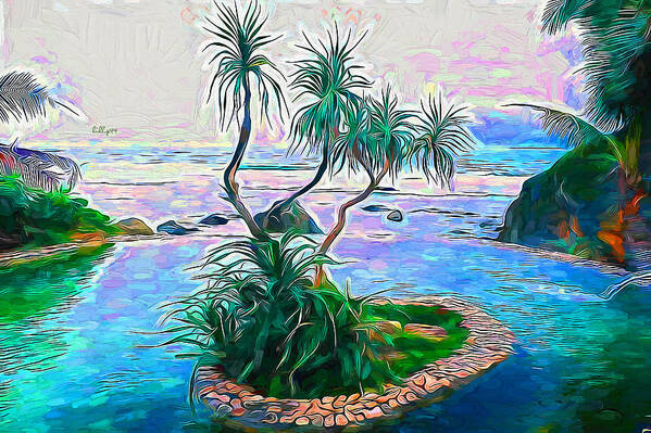 Paint Art Print featuring the painting Magic palm by Nenad Vasic
