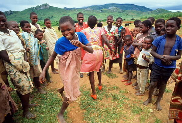 Human Settlement Art Print featuring the photograph Malawi,mapira Refugee Camp,children by Penny Tweedie