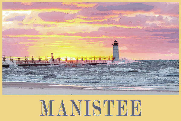 Manistee Art Print featuring the photograph Manistee Pierhead Poster by Fran Riley