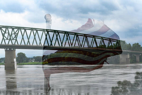 Marietta Art Print featuring the photograph Marietta and Old Glory by Holden The Moment