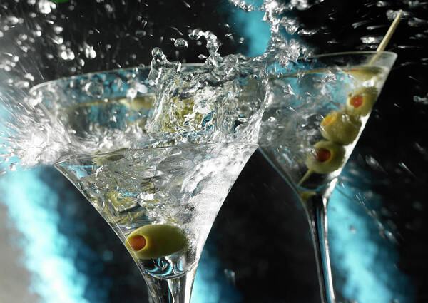 Alcohol Art Print featuring the photograph Martini Wild Splash by Triton21