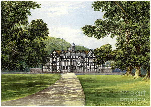 Engraving Art Print featuring the drawing Meer Hall, Near Droitwich by Print Collector