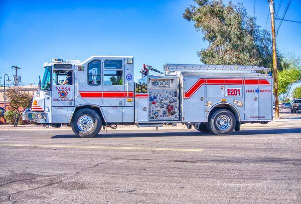 Sunsets Art Print featuring the photograph Mesa Arizona Fire Department by Anthony Giammarino