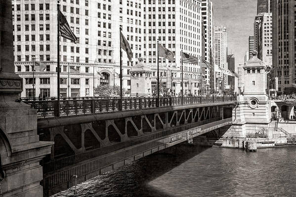 Michigan Avenue Bridge Art Print featuring the photograph Michigan Ave Bridge by Bj S