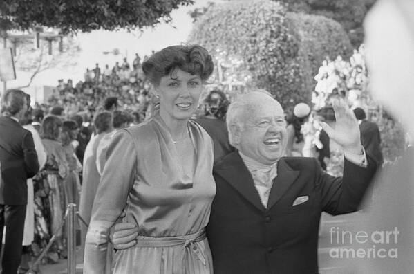 1980-1989 Art Print featuring the photograph Mickey Rooney And January Chamberlain by Bettmann