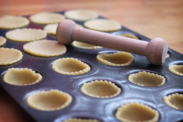 Unhealthy Eating Art Print featuring the photograph Mini Muffin Pan Pastry Tart Shells by Libby Hipkins