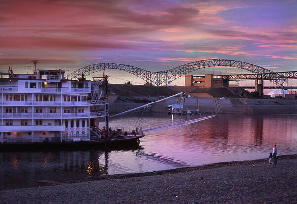 Showboat Art Print featuring the photograph Mississippi Queen at Memphis by James C Richardson