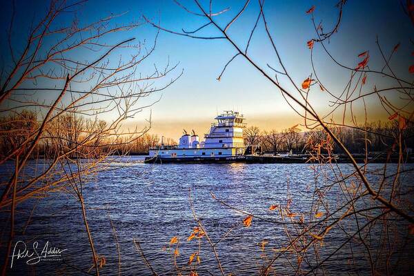 Barge Art Print featuring the photograph Mississippi Window by Phil S Addis