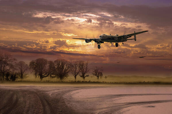 Avro 638 Lancaster Art Print featuring the photograph Morning return by Gary Eason