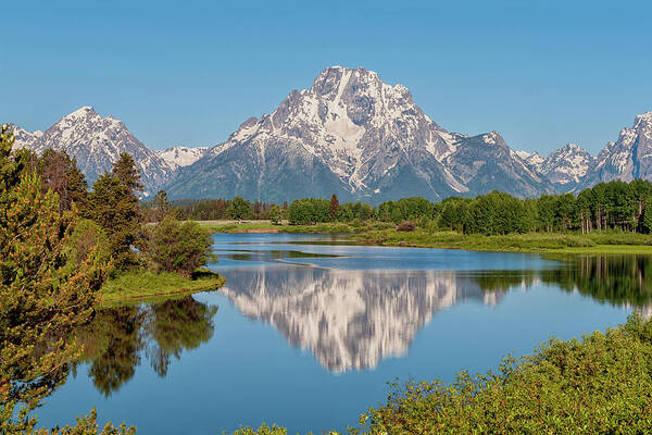 Mount Moran Art Print featuring the photograph Mount Moran on Snake River Landscape by Brian Harig