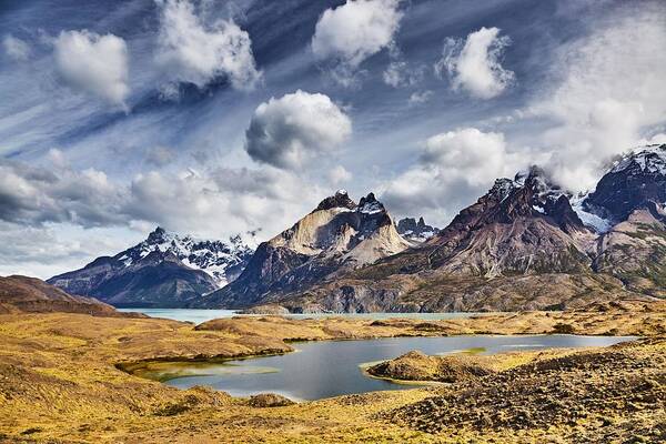 Landscape Art Print featuring the photograph Mountain Landscape, Torres Del Paine by DPK-Photo