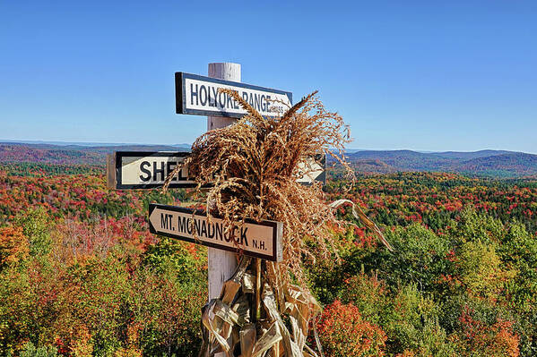 Brattleboro Art Print featuring the photograph Hogback Mountain Scenic Overlook Sign Brattleboro VT Scenic Overlook Beautiful Fall Foliage by Toby McGuire