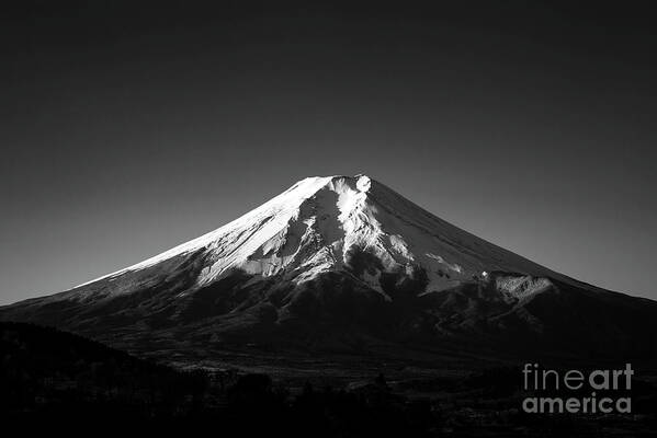 Scenics Art Print featuring the photograph Mt. Fuji In Black And White by Yuga Kurita