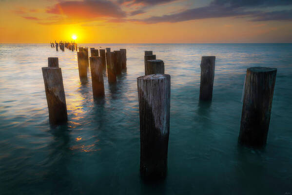 Old Art Print featuring the photograph Naples Old Pilings by Owen Weber