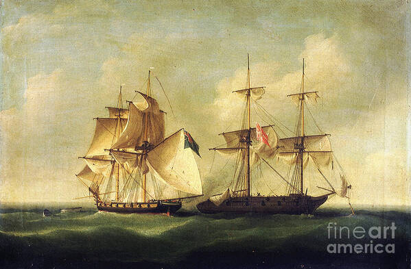 Napoleonic Art Print featuring the painting Napoleonic Wars Gunboat War 1807 1814 Pitting The Kingdom Of Denmark And Norway Against The British Fleet by Francis Sartorius