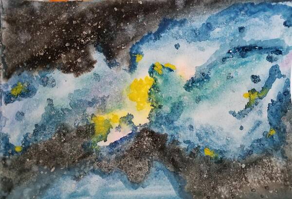 Watercolor Art Print featuring the painting Nebula Q by PJQandFriends Photography