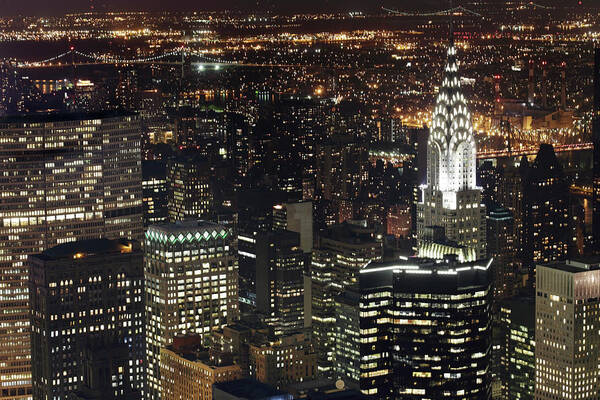 Corporate Business Art Print featuring the photograph New York Skyscraper And Chrysler by Sebastian-julian