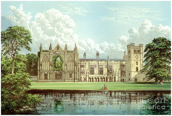 Nottinghamshire Art Print featuring the drawing Newstead Abbey, Nottinghamshire, Home by Print Collector