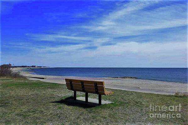 Bench Art Print featuring the photograph Nice Place in Falmouth Heights by Rita Brown