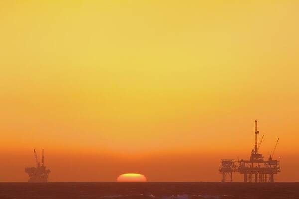 California Art Print featuring the photograph Oil Rig by Eric Lo